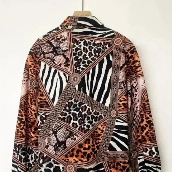 Elegant Animal Print Blouse (Color: Mixed) - Picture 2 of 3